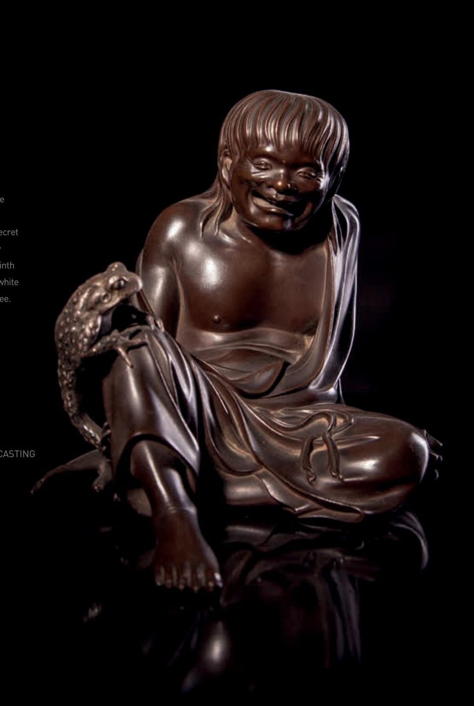 Late Meiji Taisho Bronze of Gamma Senin, the Toad Immortal — Japan, Kano Seiun