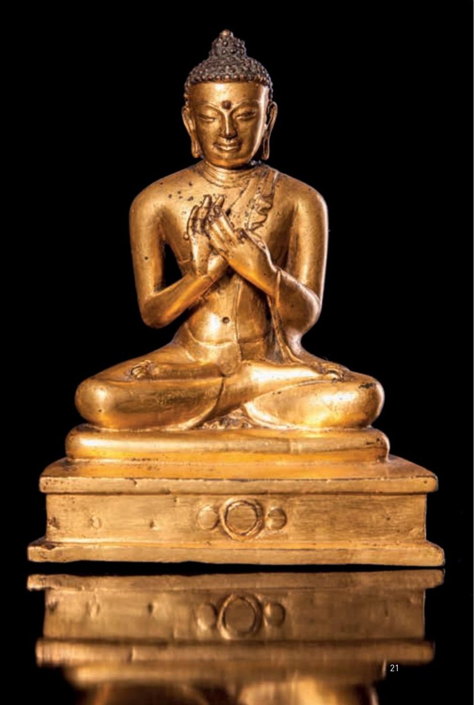 13th Century Gilt Bronze Figure of Shakyamuni Buddha — Tibet