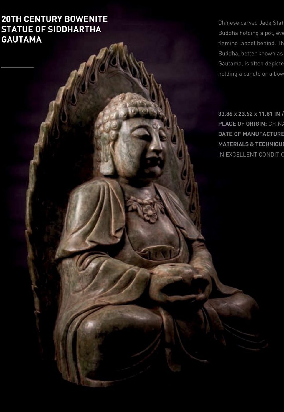 Bowenite Statue of Siddhartha Gautama — China
