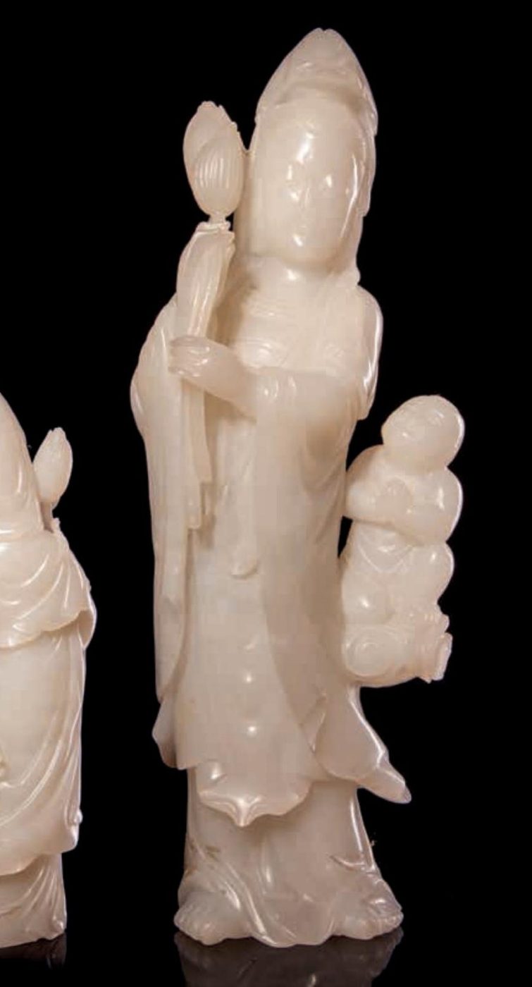 White Jade Carving of Guanyin — Asia