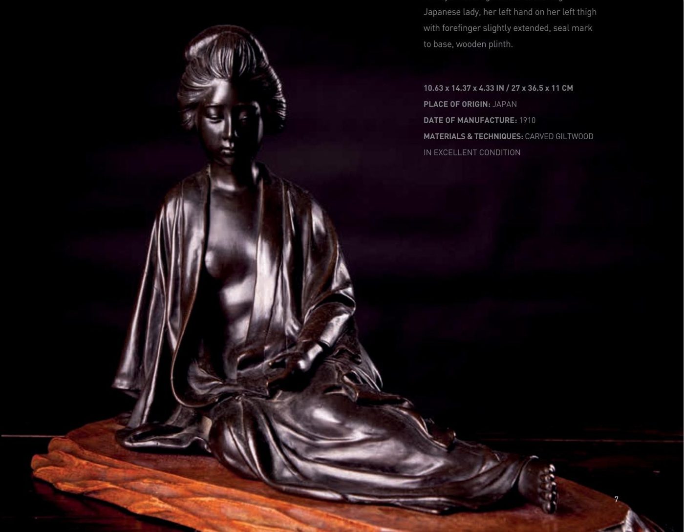 Meiji Bronze Figurine of a Reclining Japanese Lady — Japan