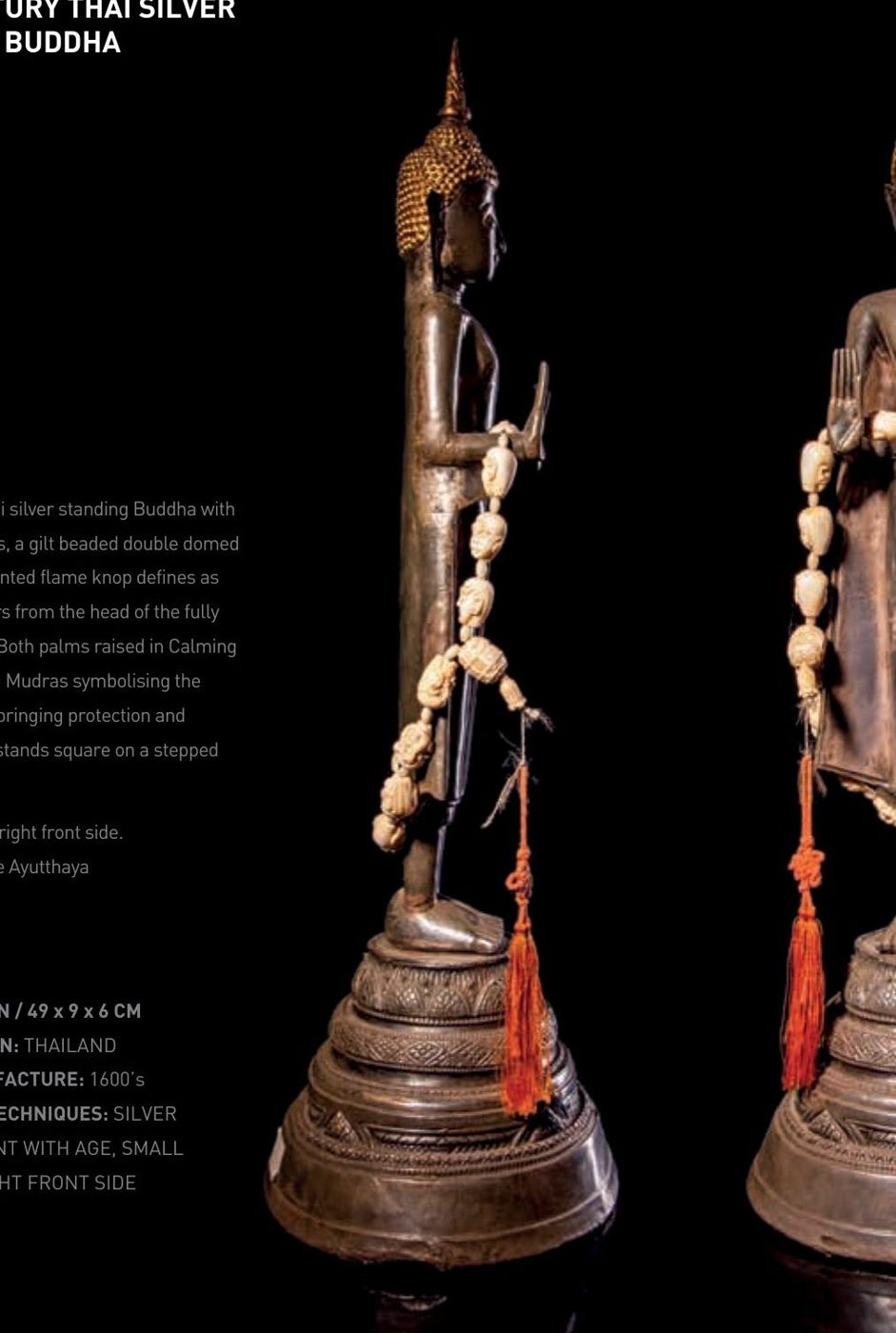 17th Century Thai Silver Standing Buddha — Thailand, Late Ayutthaya