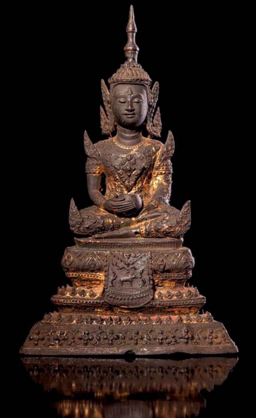 19th Century Seated Bronze Buddha — Thailand, Rattanakosin