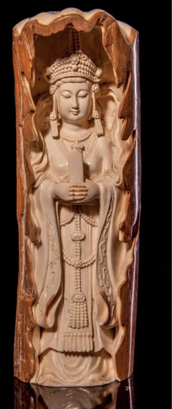 Ivory Tusk Carving of Guanyin — Asia
