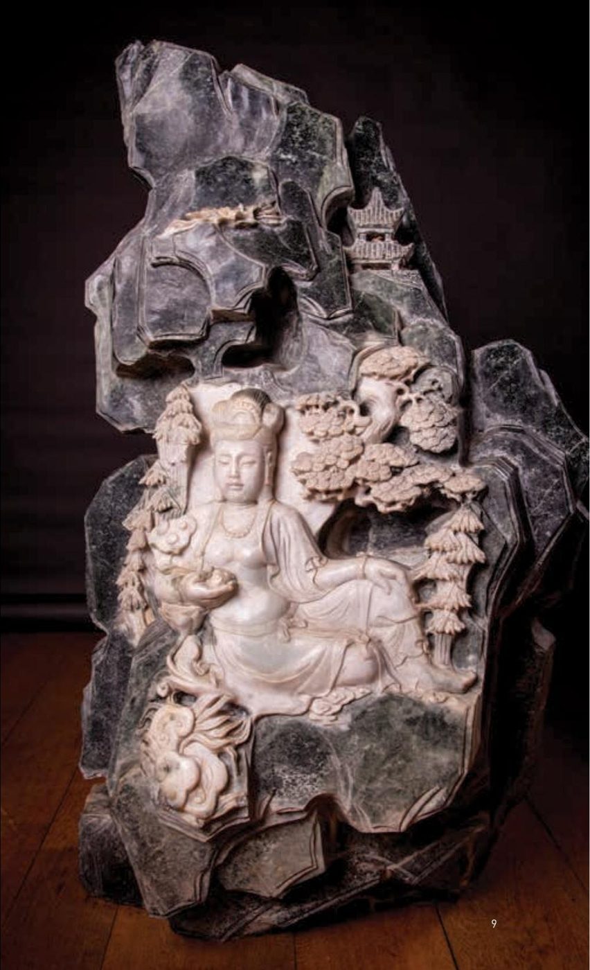 Unique Jade Carving of Guanyin, Goddess of Mercy — China