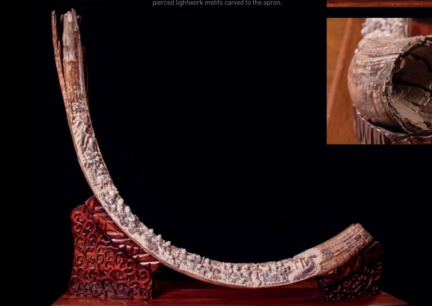 Exceptional Carved Fossil Woolly Mammoth Tusk I — China